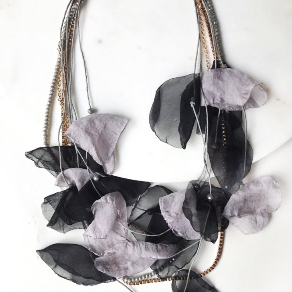 Multi Strand Fabric Necklace